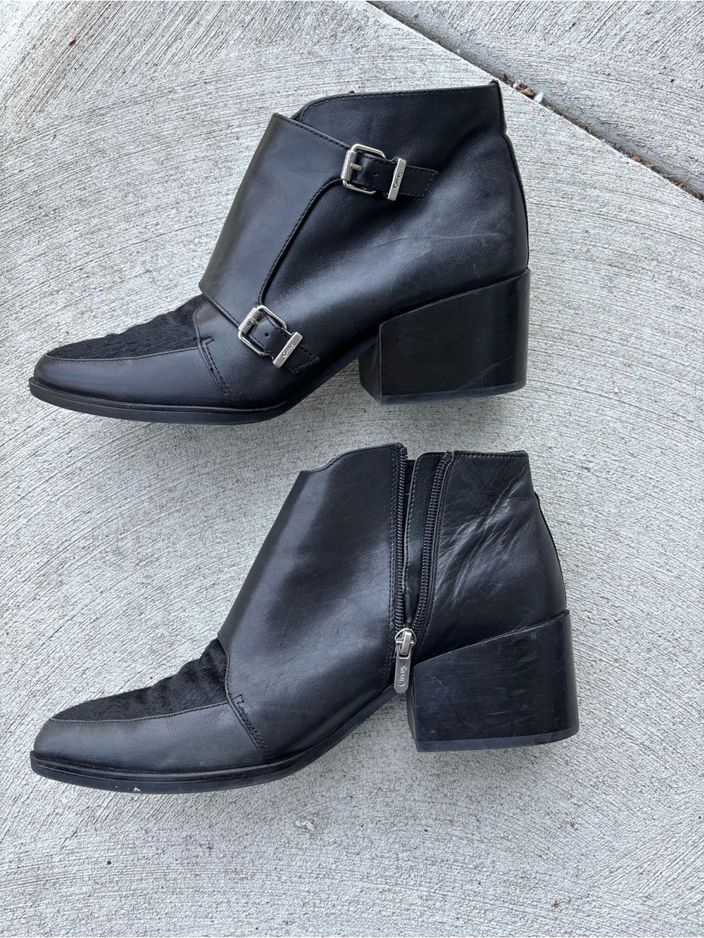 Circus by Sam Edelman Reese Black Pointed Buckle Ankle Booties